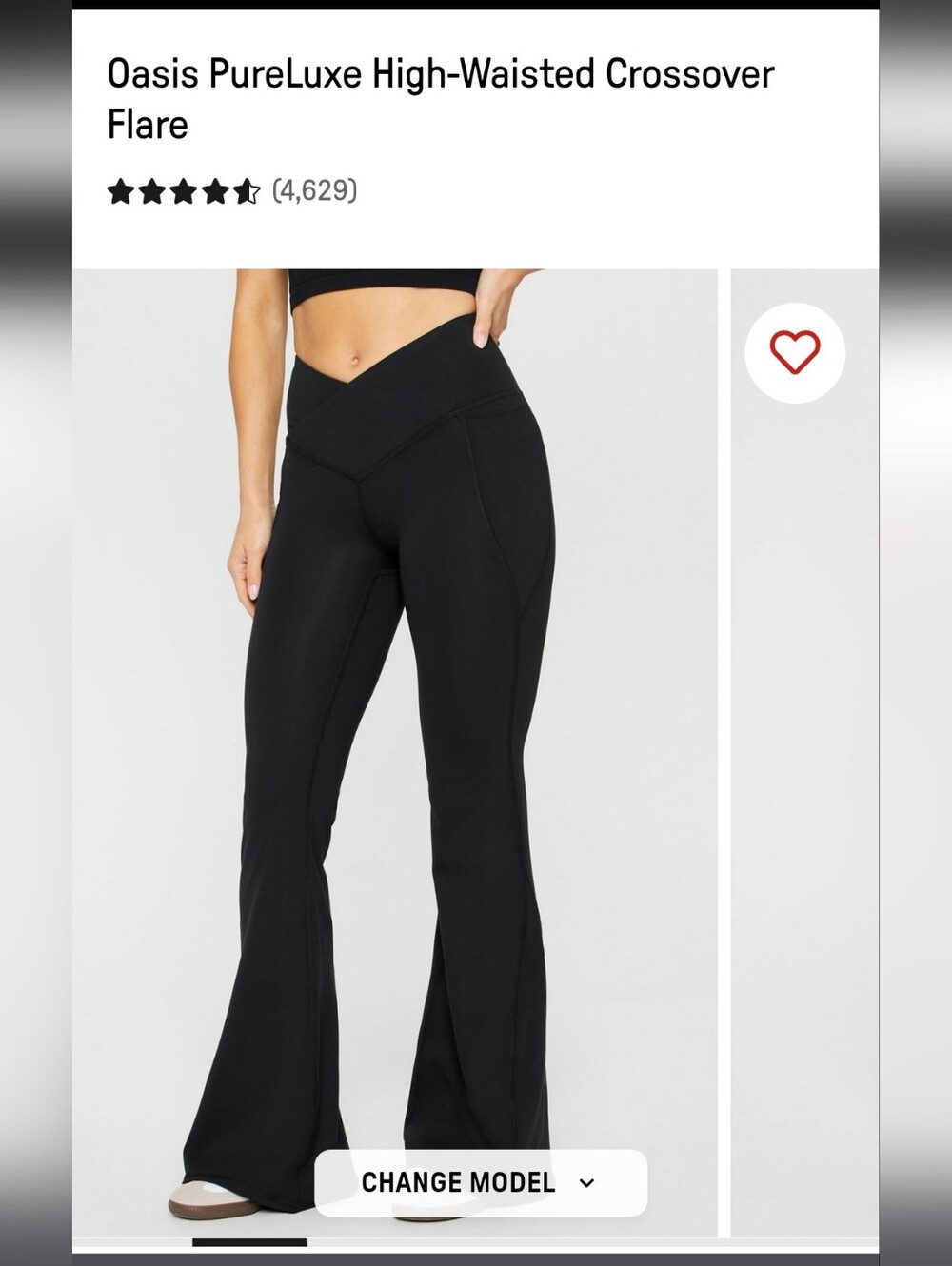 Fabletics Oasis PureLuxe High-Waisted Crossover Flare Black XL